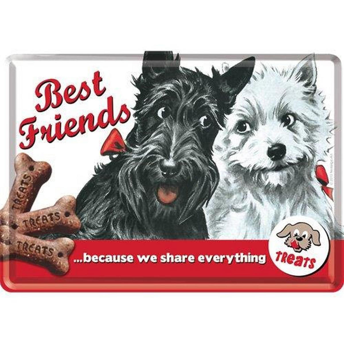 MINIBLECHSCHILD 10/14 cm Animal Club Best Friends - Multicolor, Metall (14/10/0.1cm) - Nostalgic-Art