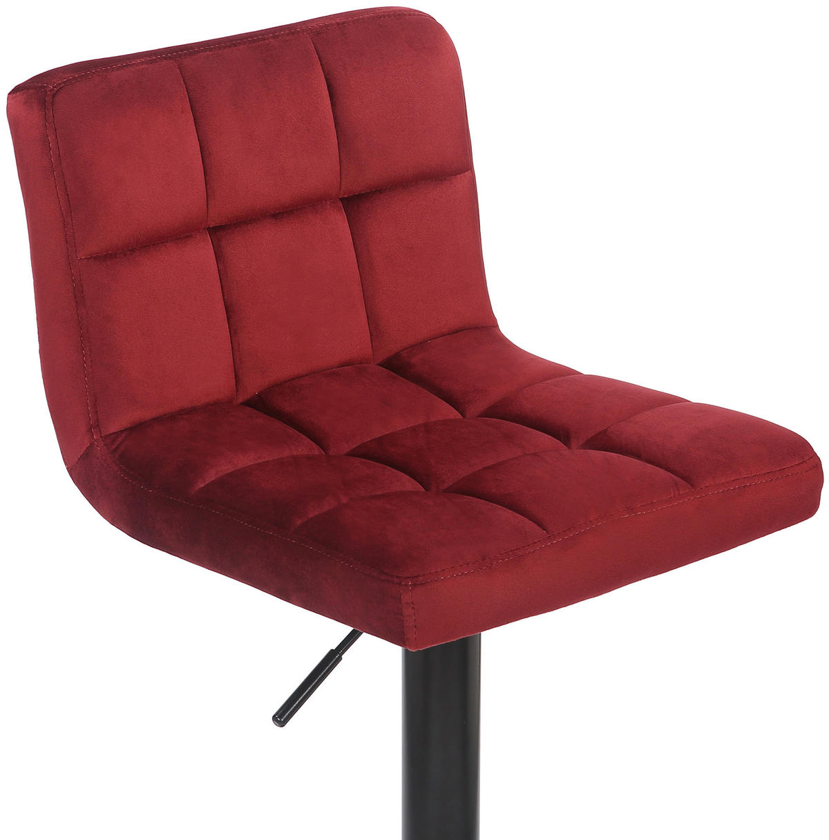 BARHOCKER 2er Set Samt Rot - Rot/Schwarz, Textil/Metall (40/85/40cm) - CLP