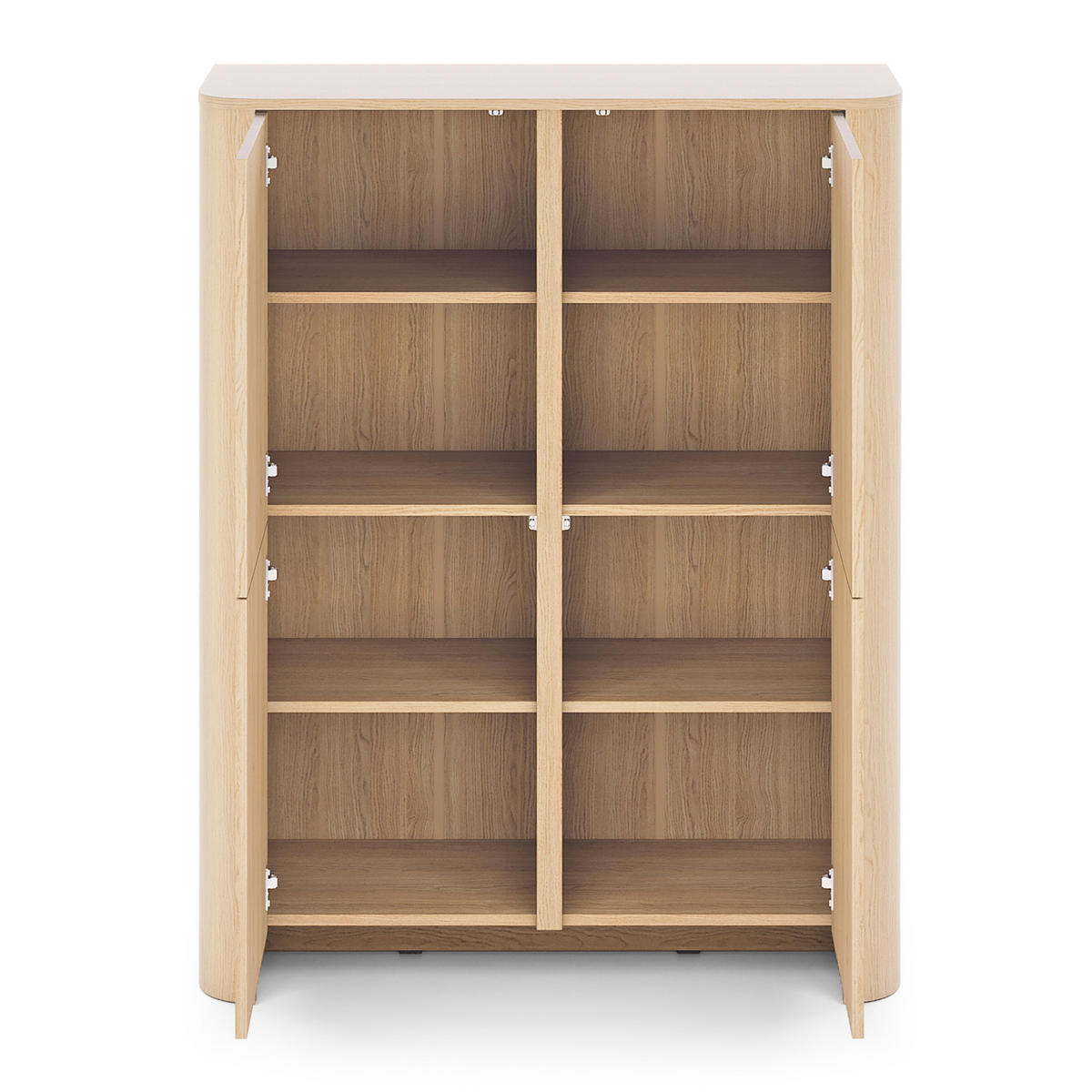 HIGHBOARD AVORIO 103/132/39cm 4 Türen Eichefarben - Eichefarben/Naturfarben, Holzwerkstoff (103/132/39cm) - MASSENO