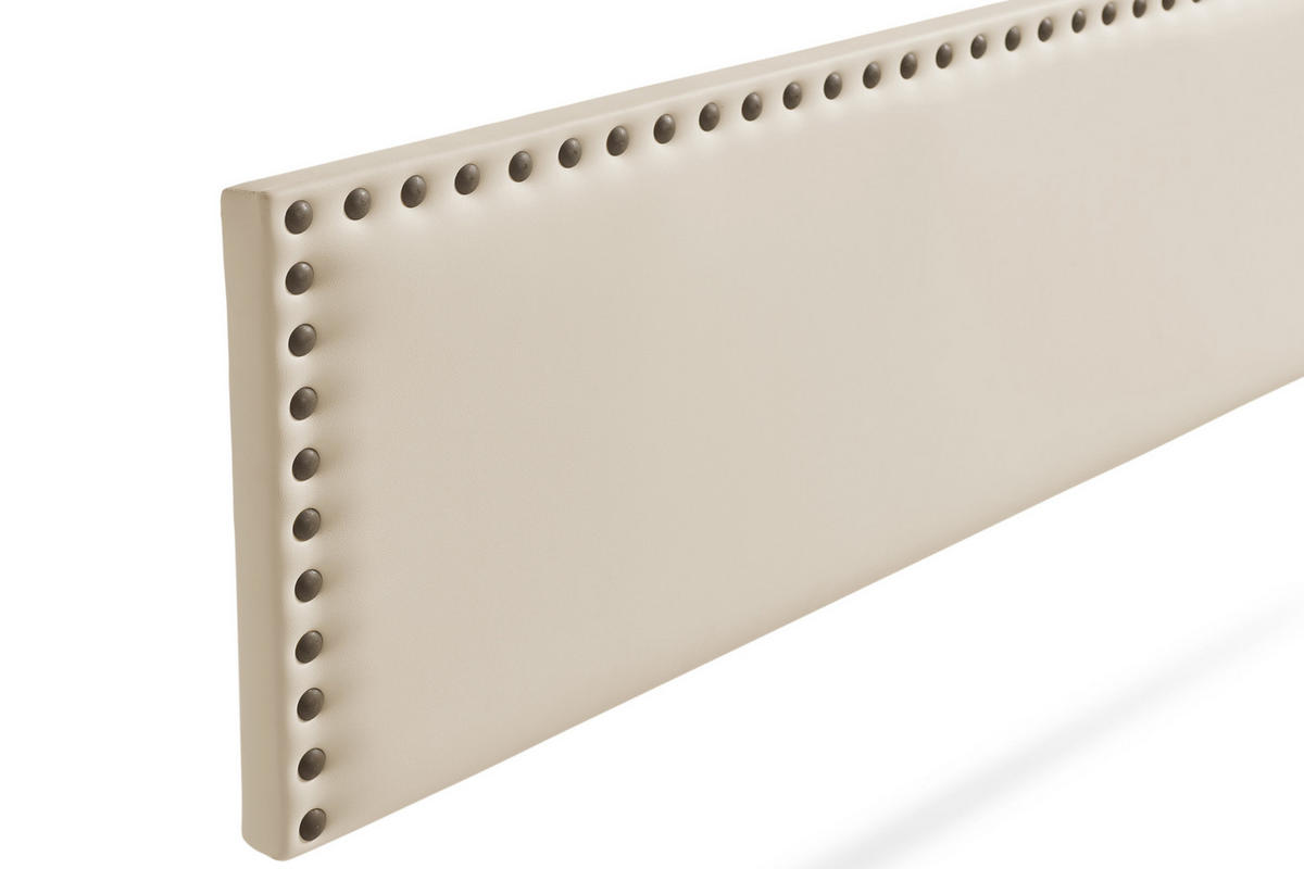 Kopfteil gepolstert MODENA Kunstleder 100x55x8 cm - Eierschale - Moonia - Birkefarben, Holz (100/8/55cm)