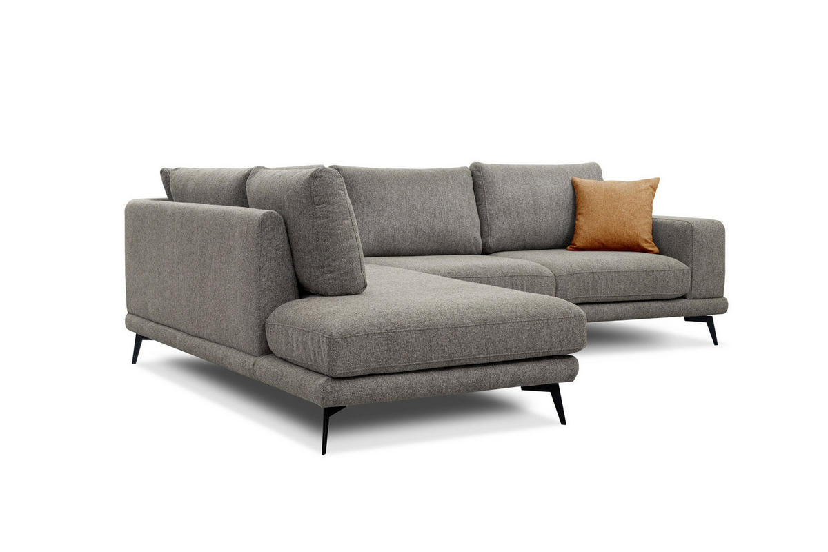 ECKSOFA MEDIOLANE 5-Sitzer, taupe - Taupe, Holzwerkstoff/Textil (219/282cm) - Courtois Laville