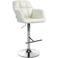 BARHOCKER Stoff creme - Chromfarben/Creme, Textil (57/97/59cm) - CLP