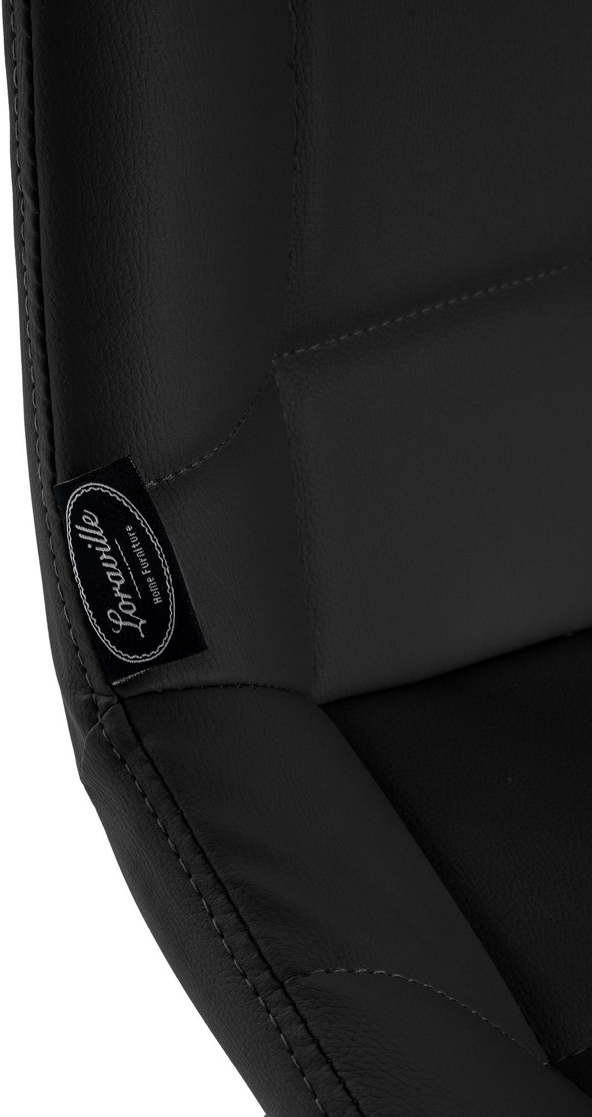 BARHOCKER Lederlook schwarz - Schwarz, Textil/Metall (49/104/56cm) - CLP