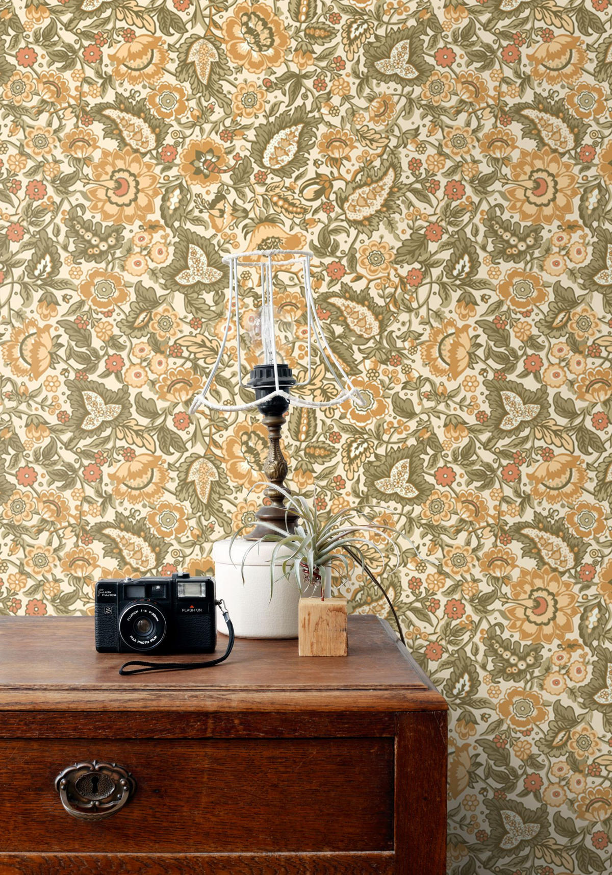 TAPETE Blumenmuster 50 x 900 cm - Gelb, Papier (50/900cm) - ESTAhome