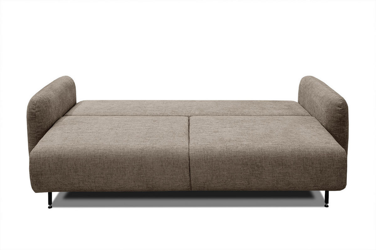 SOFA DRAKE 3-Sitzer mit Schlaffunktion, taupe - Taupe/Braun, Holz/Textil (232/90/107cm) - Courtois Laville