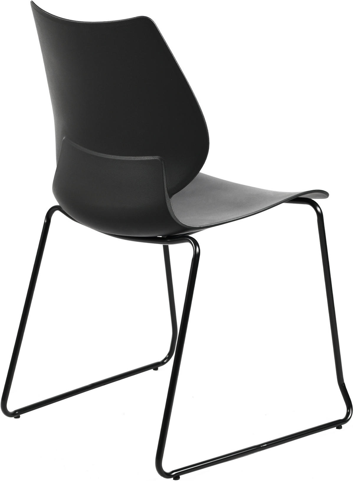 BESUCHERSTUHL Kunststoff Schwarz - Schwarz, Kunststoff/Metall (47/86/50cm) - CLP