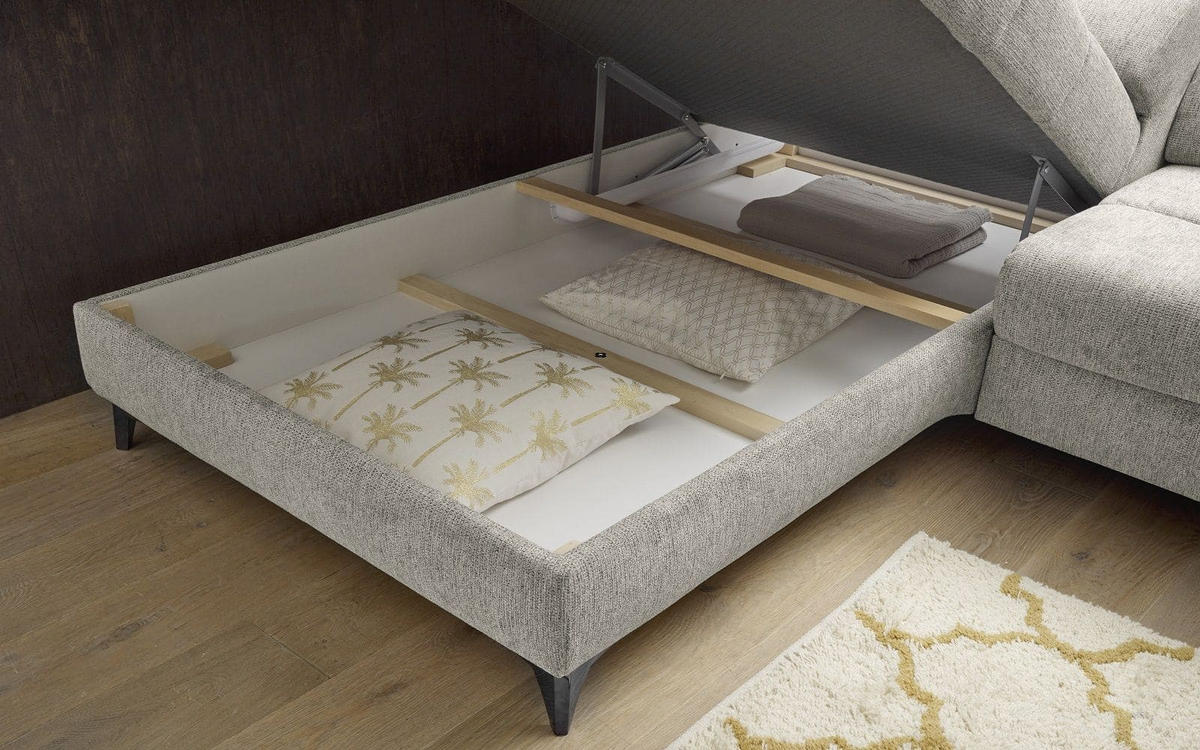 ECKSOFA mit elektrischer Wallaway-Funktion und vielseitigen Anpassungsmöglichkeiten - Beige, Textil (282/198cm) - ed exciting design