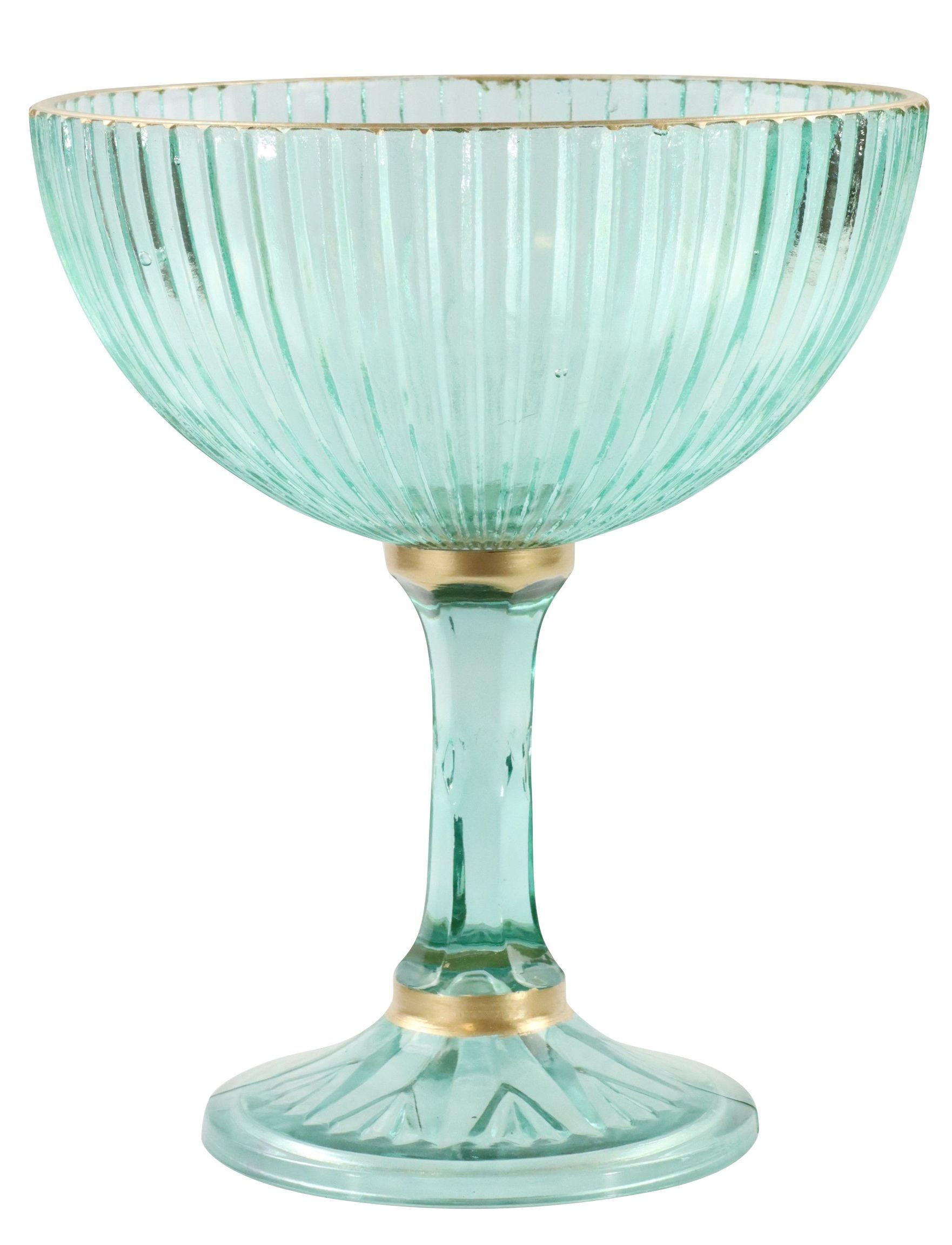 DEKOSCHALE Riviera türkis - Türkis, Glas (18/29/18cm) - FURNARO