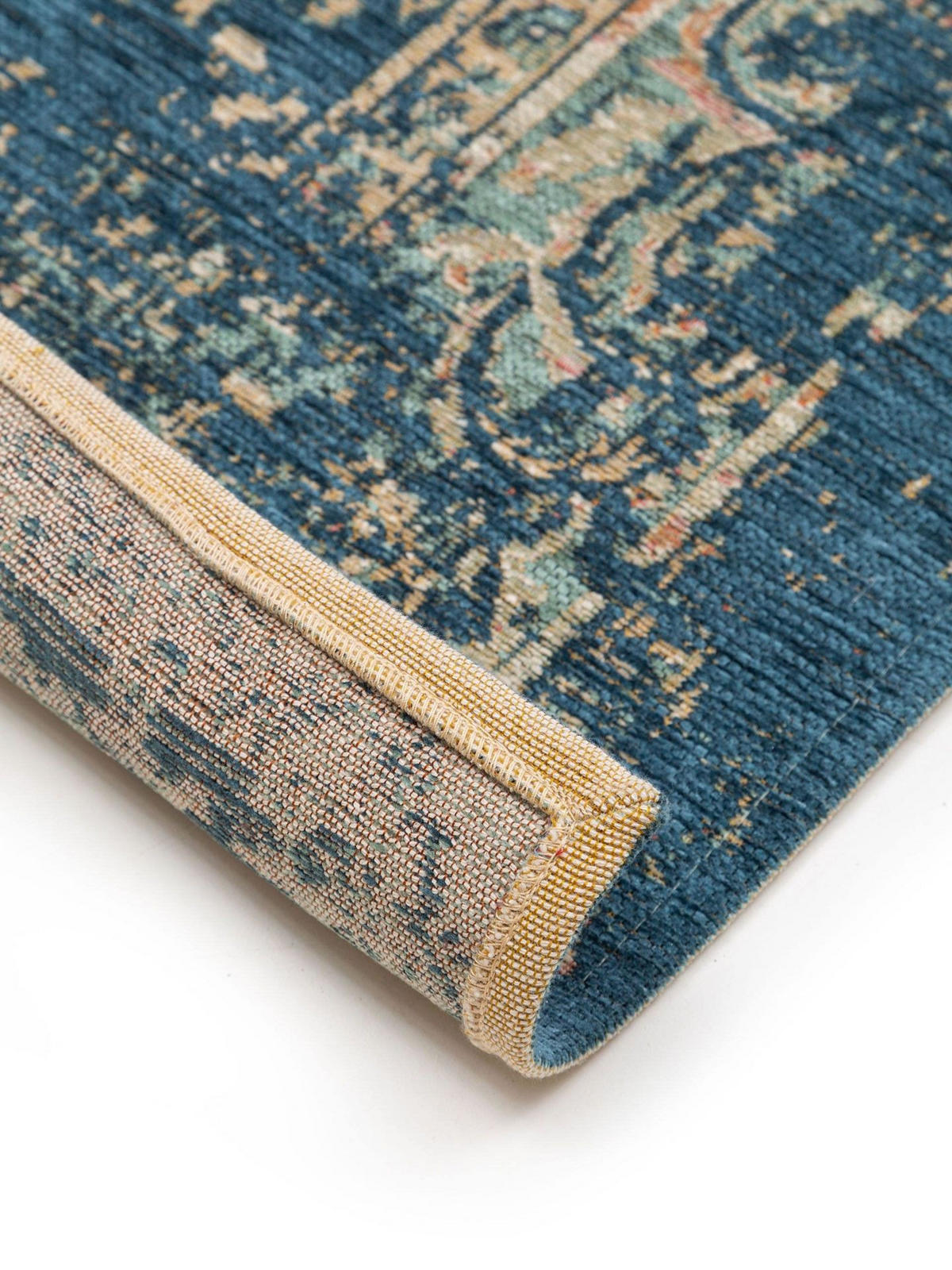 TEPPICH Flachgewebeteppich Frencie Blau - Blau, Textil (200/1cm) - KUNSTLOFT