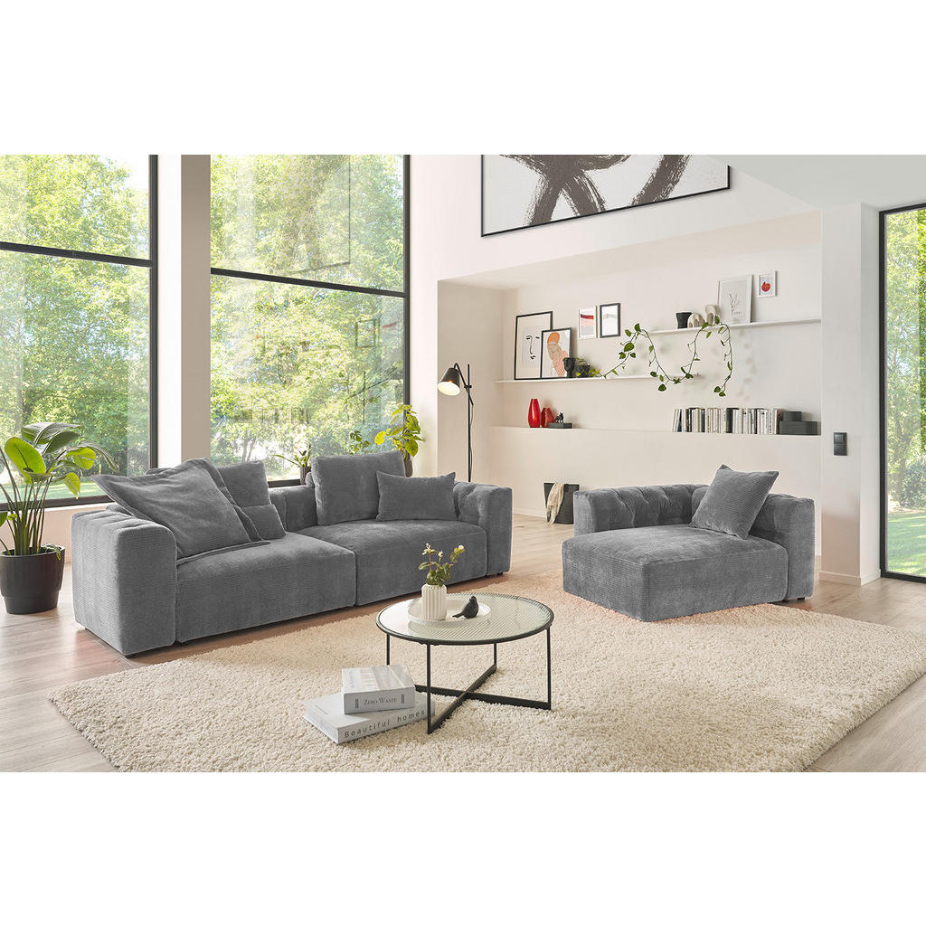 Thumbnail - Kawola Sofa, Grau, Textil, Echtholz, 2-Sitzer, Füllung: Kaltschaum, 107x39x107 cm, Wohnzimmer, Sofas & Couches, Sofas, M...