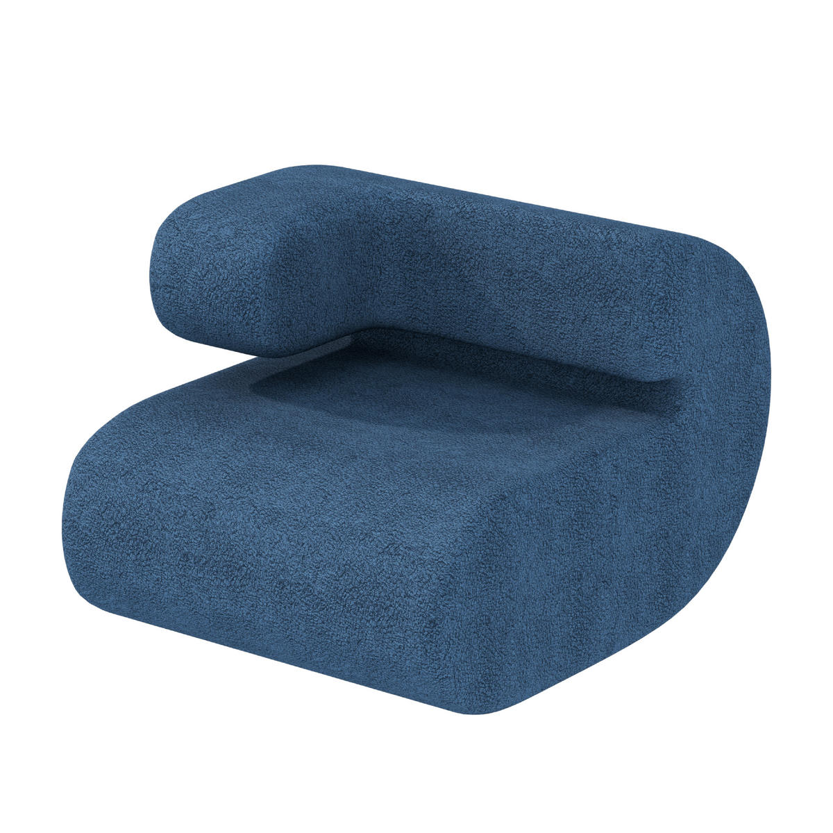 SOFA Modulares Sofa Kommaform Blau Rechte Armlehne - Blau, Textil (76/66/90cm) - Vercart
