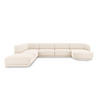 PANORAMASOFA links Miley aus Chenille-Stoff leichtes beige 6 Sitzplätze - Creme, Textil (255/70/330cm) - Micadoni