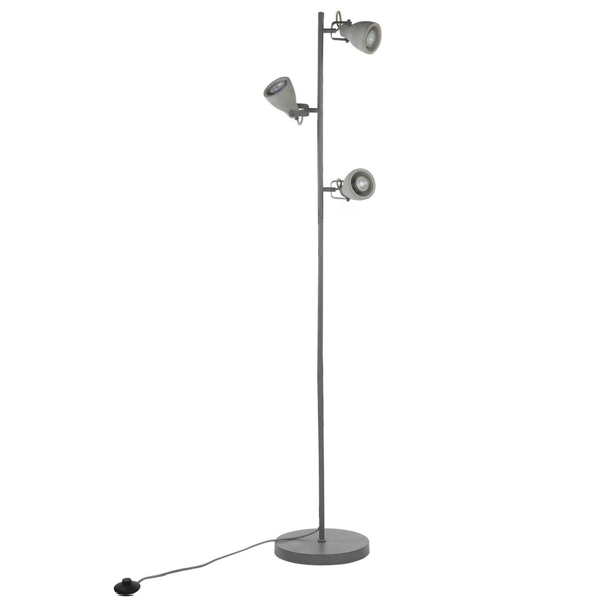 STEHLAMPE Mistago 28/28/163 cm - Grau, Metall (28/28/163cm) - Beliani
