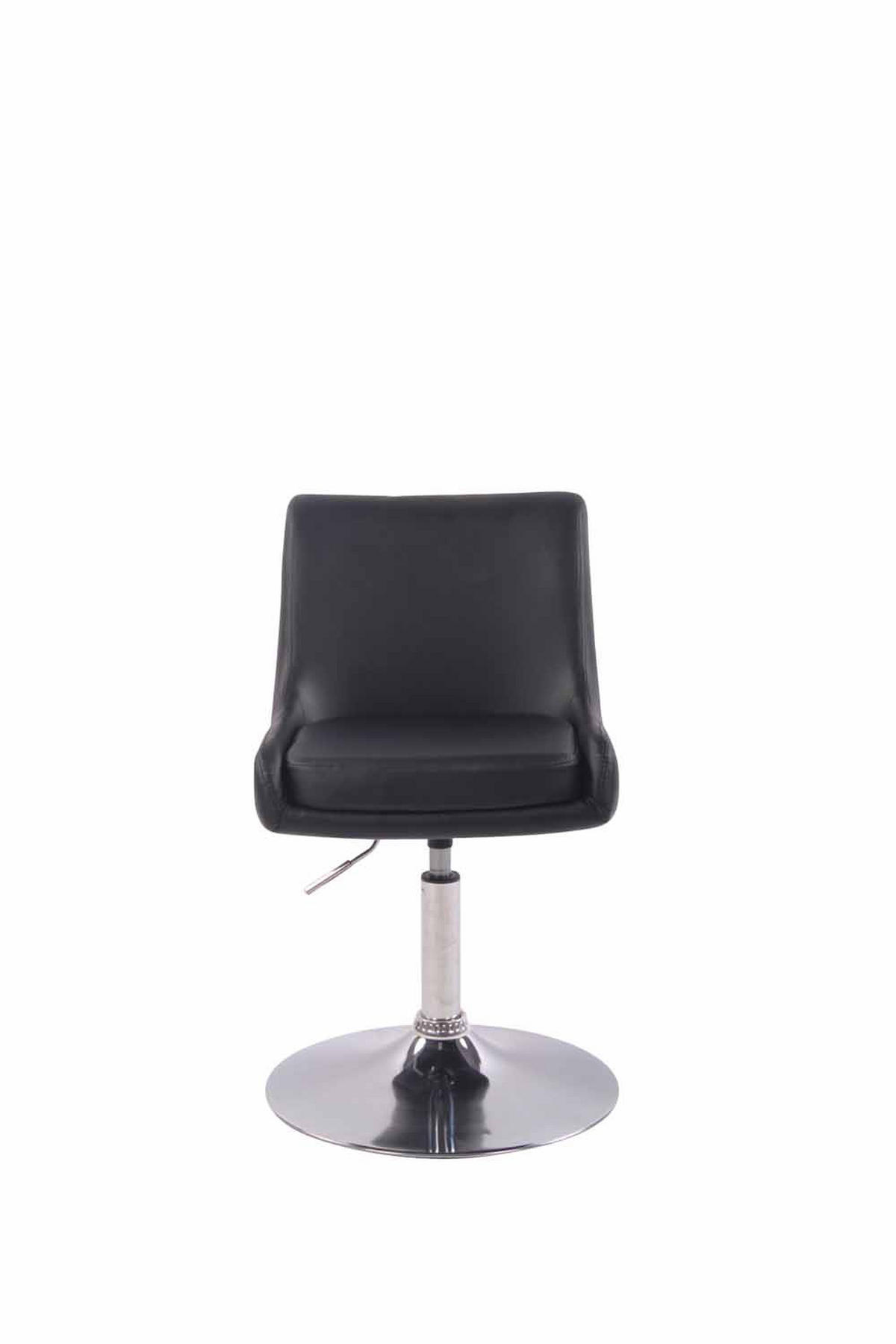 DREHSTUHL Lederlook schwarz - Chromfarben/Schwarz, Textil/Metall (43/71/50cm) - CLP