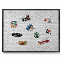 MAGNETTAFEL 80x60 cm Schwarzer Rahmen Ziegelwand Helle Wand - Schlammfarben, Metall (80/60/0.4cm) - TULUP