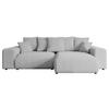 ECKSOFA Ottomane rechts ESKAR-L 266x176x84 Hellgrau Bouclé - Hellgrau/Schwarz, Holzwerkstoff/Kunststoff (176/266cm) - ALTDECOR