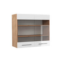 KÜCHENGLASSCHRANK Fame-Line Weiß Hochglanz 80 cm - Honigeiche/Weiß Hochglanz, Holzwerkstoff (80/72/34.1cm) - Vicco
