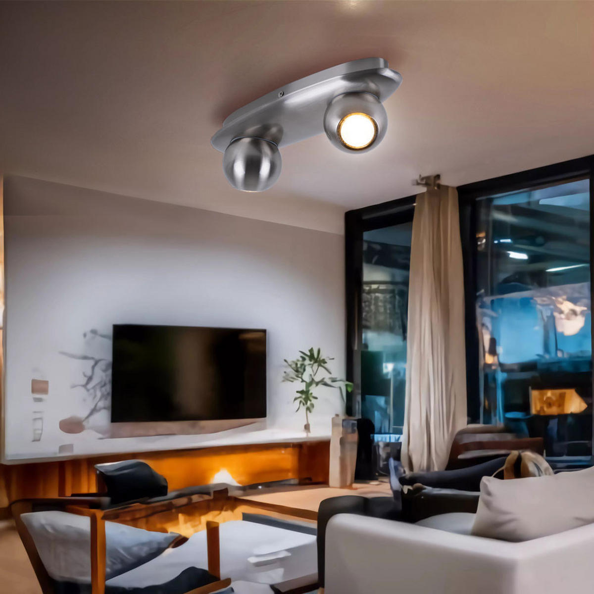 LED DECKENLEUCHTE Norbello Silber Metall - Silberfarben, Metall (32/10/10cm)