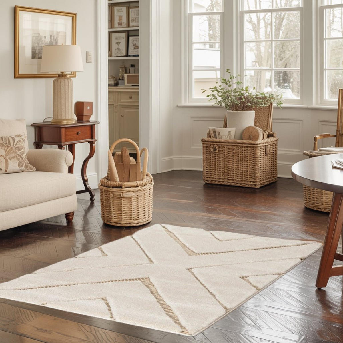 TEPPICH Design Relief-Effekt beige - Beige, Textil (200/290cm) - AFK Living