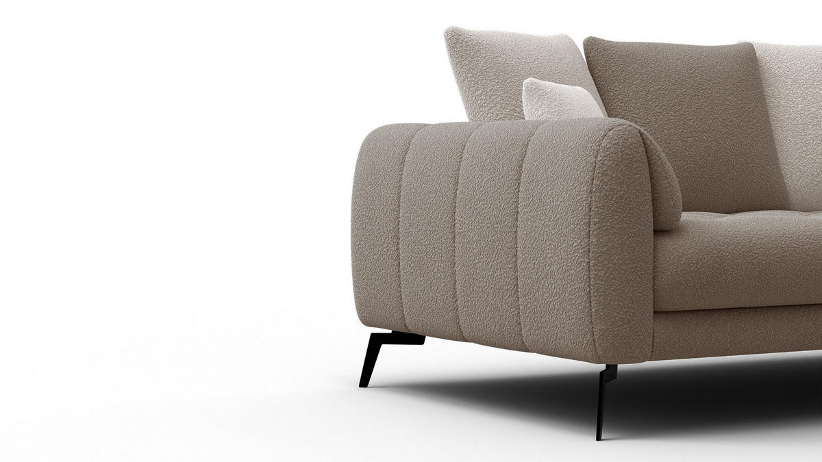 SOFA CALME 2,5-Sitzer, beige und écru - Beige, Holz/Textil (199/92/108cm) - Courtois Laville