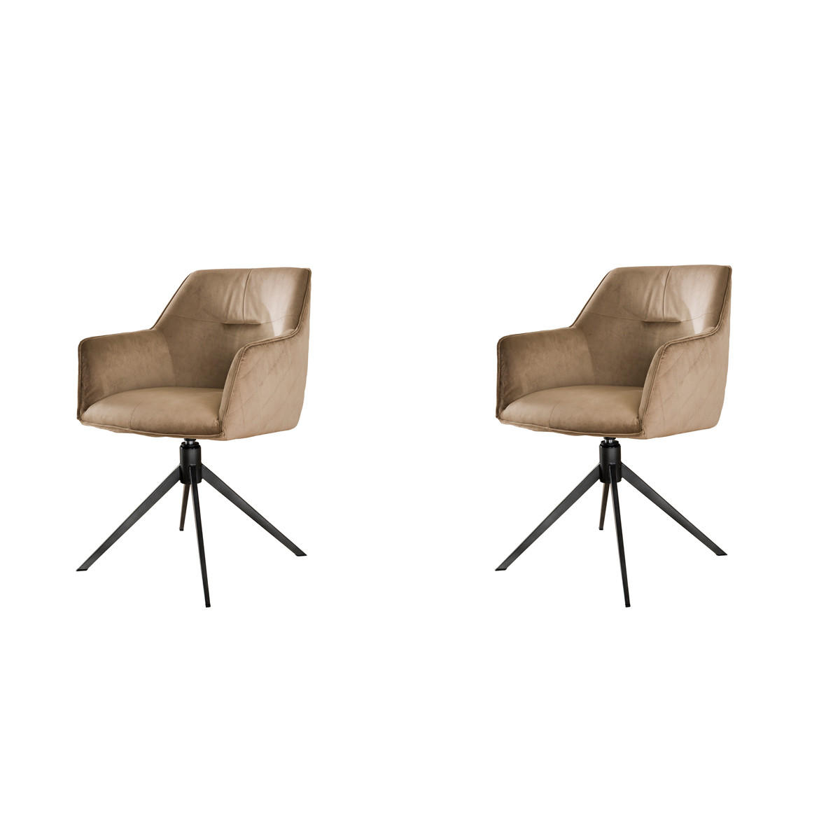 ESSZIMMERSTUHL Pull Champagner 62/61/83 cm 2er-Set - Creme, Textil (61/83/62cm) - Hoyz Collection