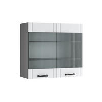 KÜCHENGLASSCHRANK Fame-Line Weiß Landhaus 80 cm - Anthrazit/Weiß, Holzwerkstoff (80/72/34.1cm) - Vicco