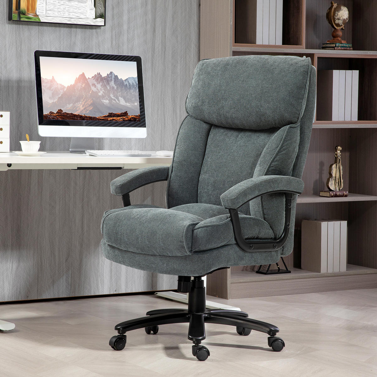 BÜROSTUHL, 200 kg Tragekapazität, Grau - Grau, Textil (79/125/68.5cm) - HOMCOM