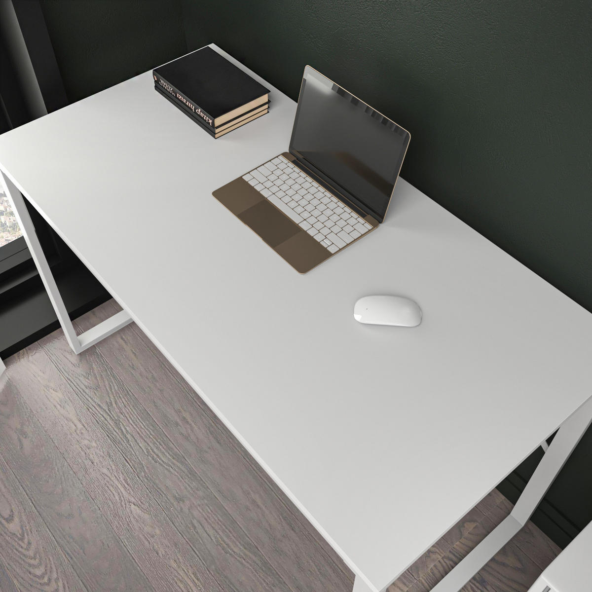 COMPUTERTISCH Layton Weiß - Weiß, Holzwerkstoff (60/120/16cm) - Decorotika