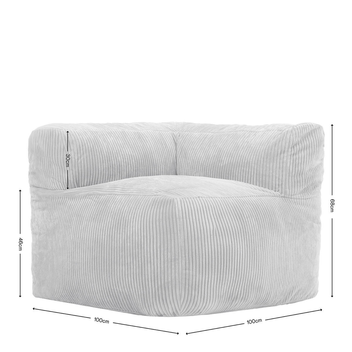 SITZSACK-ECKSESSEL ZEN modular Cord - Grau, Textil (100/68/100cm) - icon