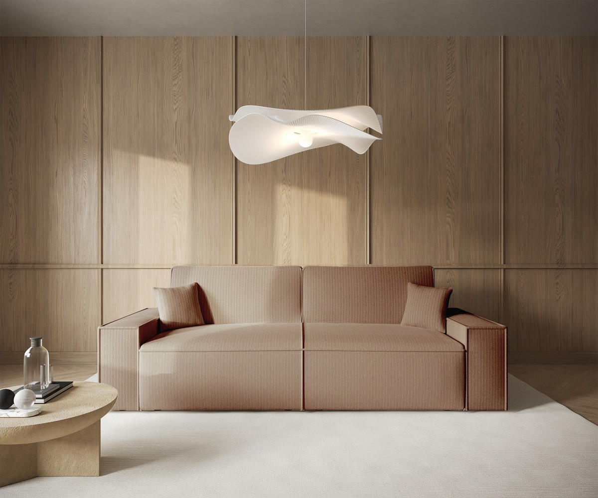 SOFA Farese Dunkelbeige mit Cordbezug - Beige, Textil (257/85/102cm) - Selsey
