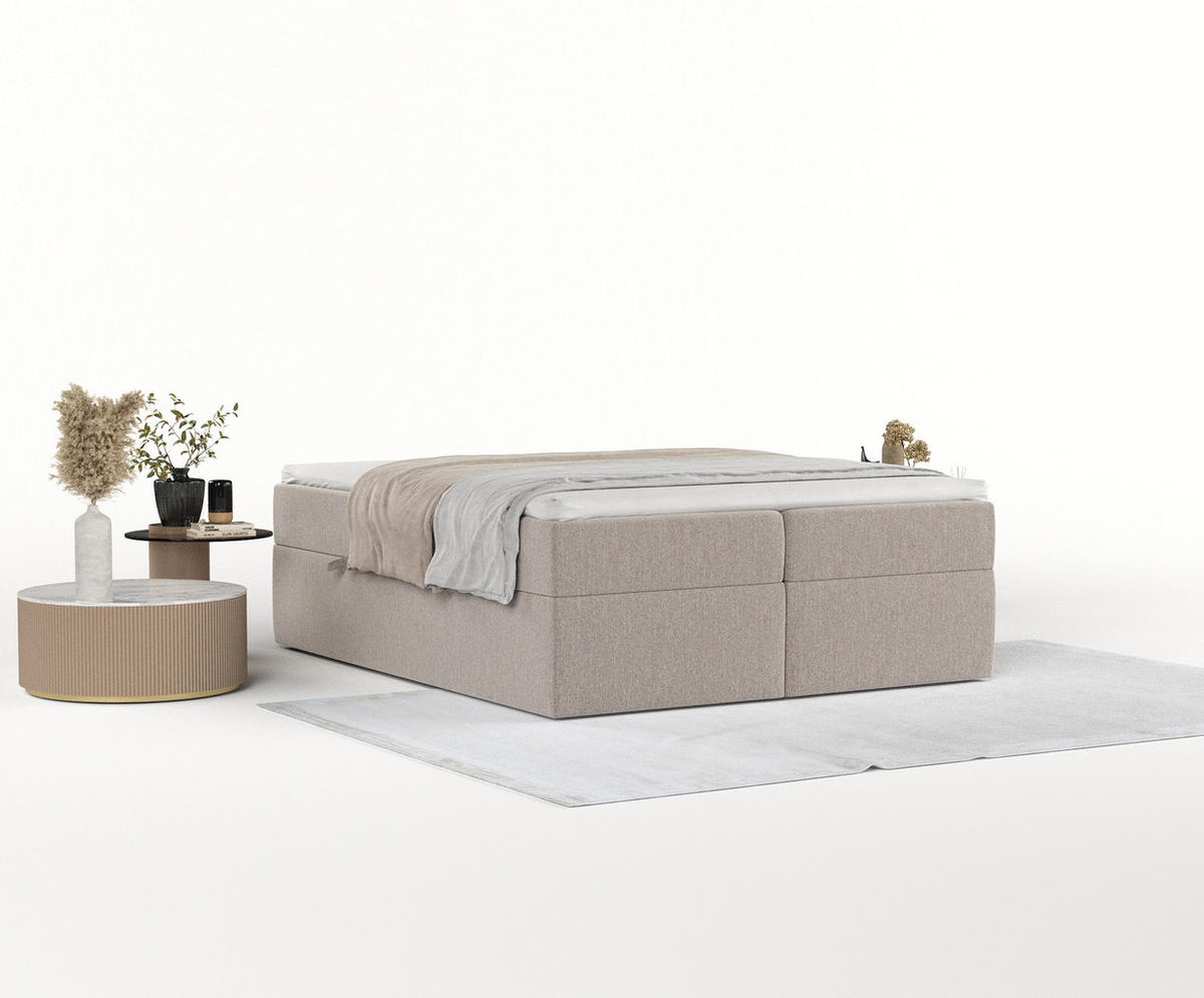 BOXBETT Yoko Hellbraun 200/200 cm - Hellbraun/Schwarz, Holz/Holzwerkstoff (200/200cm) - Maison de Reve
