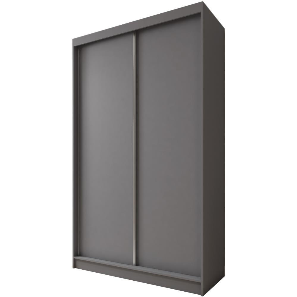 SCHWEBETÜRENSCHRANK Mario 120/216/61 graphit mit Schubladen - Graphitfarben, Holzwerkstoff (120/216/61cm) - Beautysofa