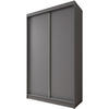 SCHWEBETÜRENSCHRANK Mario 120/216/61 graphit mit Schubladen - Graphitfarben, Holzwerkstoff (120/216/61cm) - Beautysofa