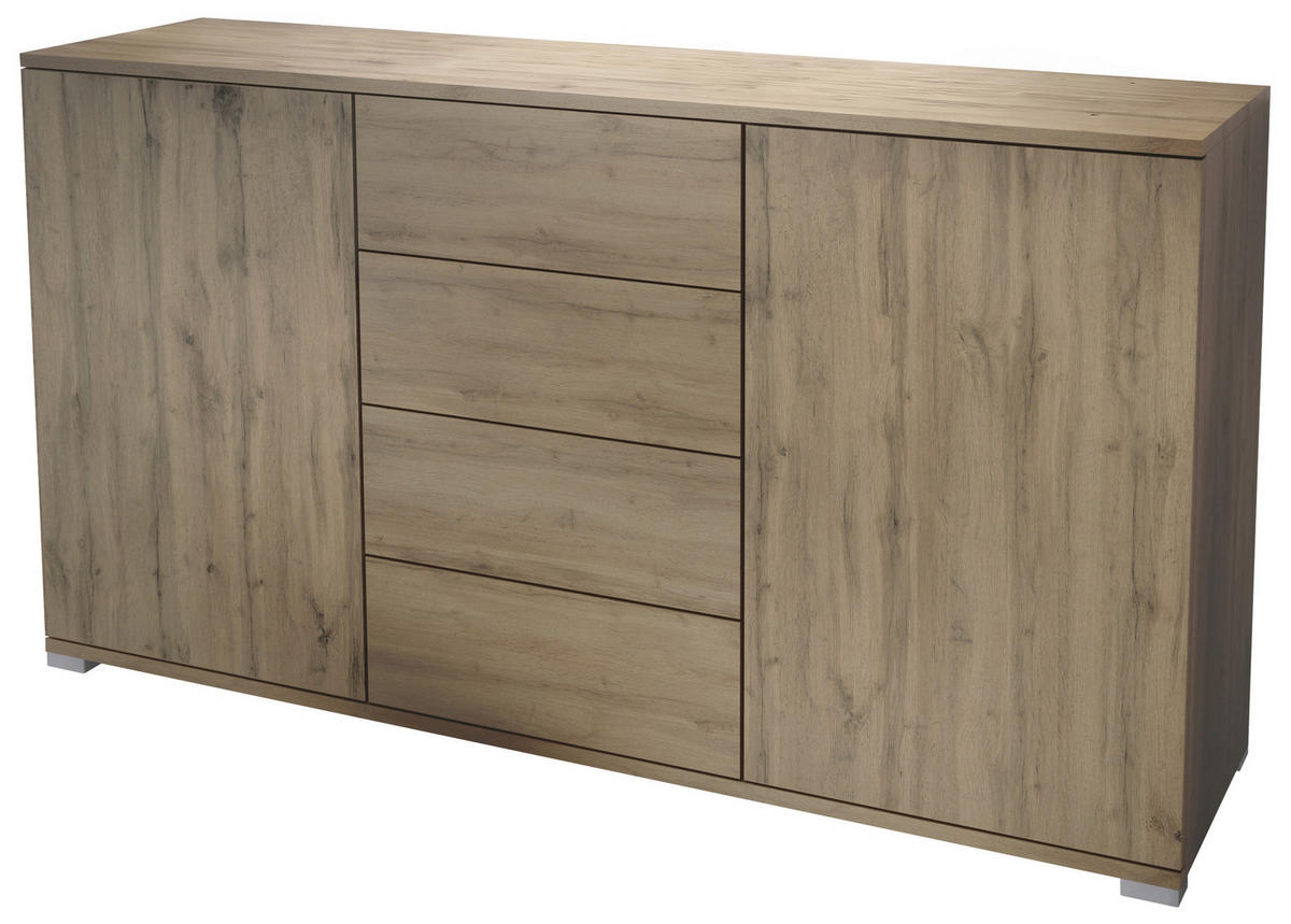 SIDEBOARD Santo Eiche Evoke - Eiche San Remo, Holzwerkstoff (138.5/75.5/35cm) - Vladon