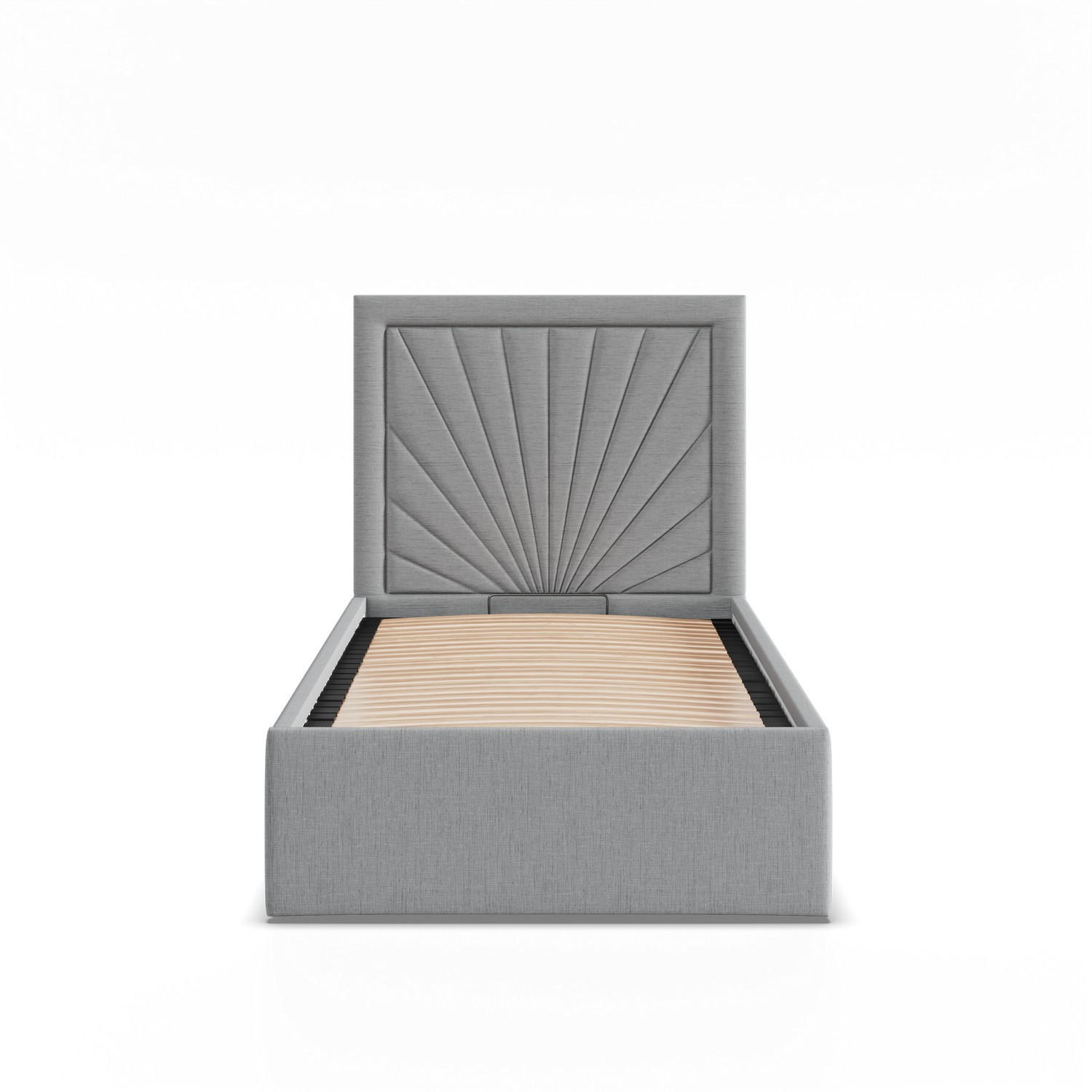 POLSTERBETT MIT KOPFTEIL 90x200 mit Bettkasten VASTO, Grau - Hellgrau, Textil (90/200cm) - Mebligo