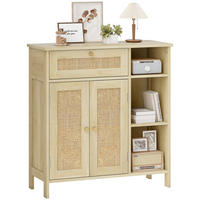 SIDEBOARD DE-11221 2 Rotintüren, Schublade Naturholz - Naturfarben, Holzwerkstoff (75/79.5/30cm) - ComfortXL