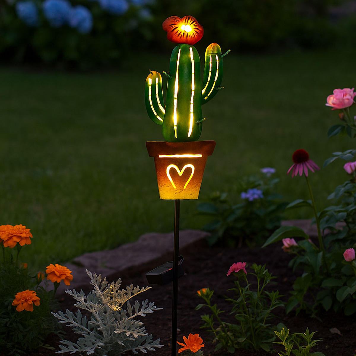 LED AUSSENLEUCHTE Solar Steckleuchte Bunt - Multicolor, Metall (5.5/15/80cm)