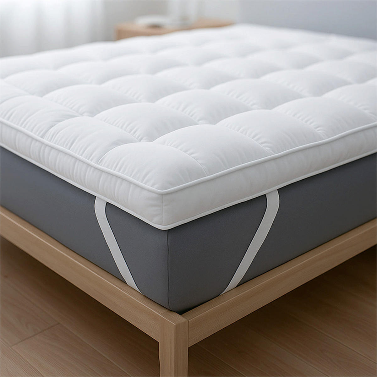 TOPPER 160x200 cm mit Wattefüllung von 1000 g/m² - Weiß, Textil (160/200cm) - The White Stone