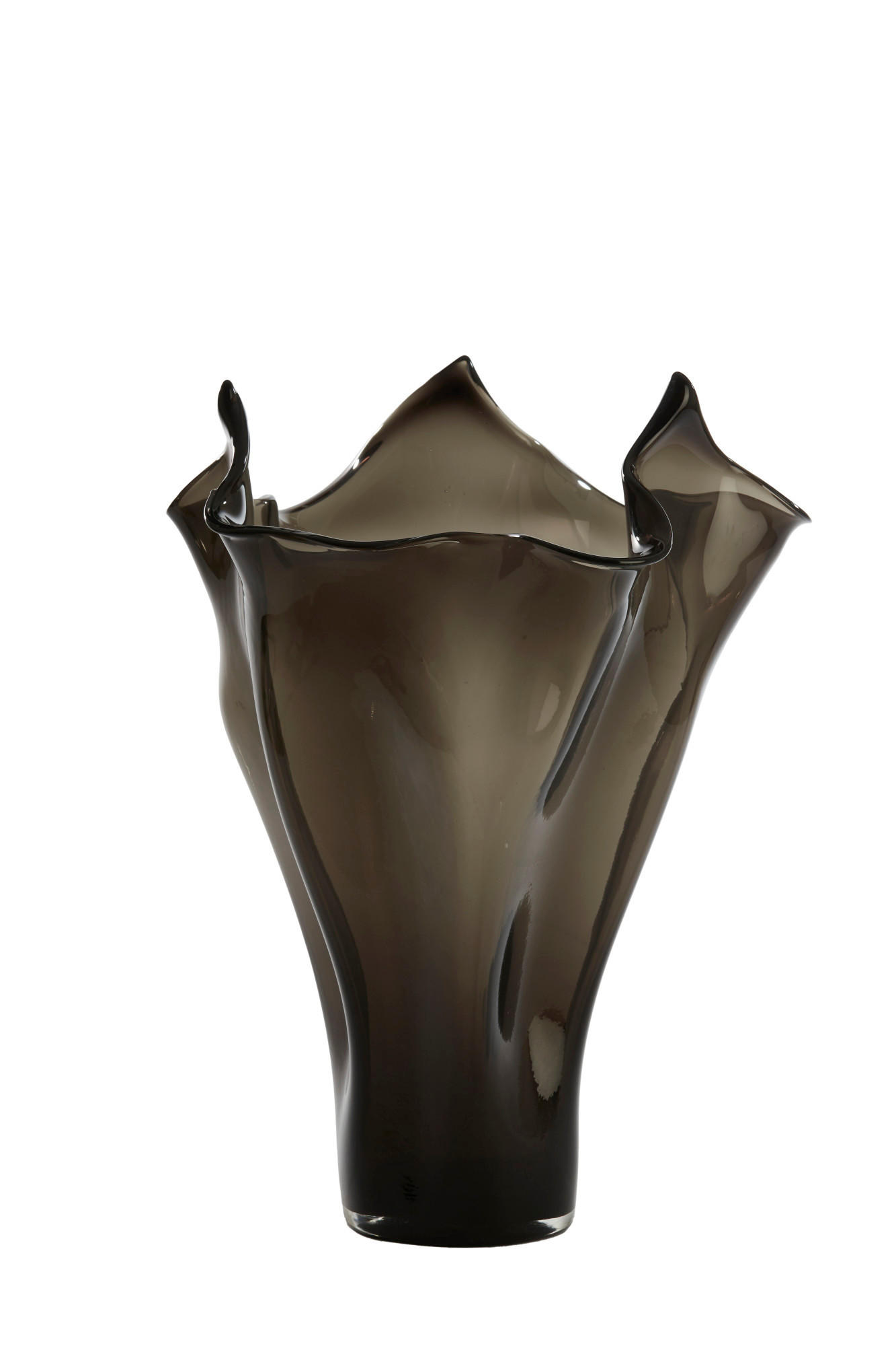 VASE Aiora Grau Ø42/53 cm - Grau, Glas (42/53cm) - Light & Living
