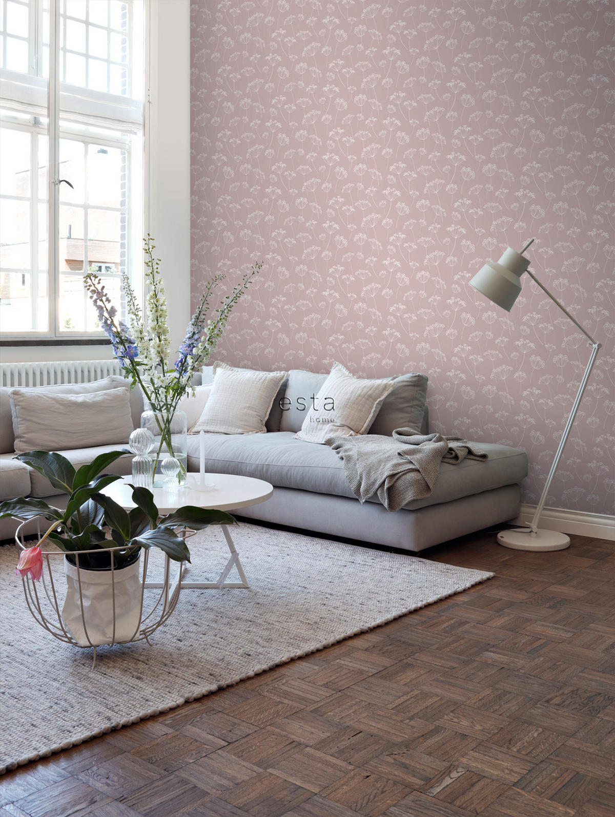 TAPETE Doldenblütler 53 cm x 10.05 m - Pink, Papier (53/1000cm) - ESTAhome