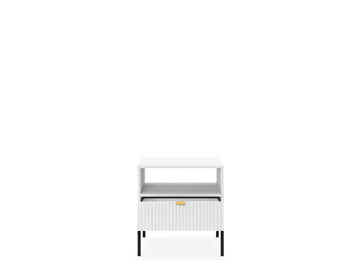 NACHTTISCH Font 54x56x39 cm - Modern Nachtschrank zum Schlafzimmer - EIN praktischer Commode aus Spanplatten - Weiß - Weiß, Holzwerkstoff (54/56/39cm) - Chilly