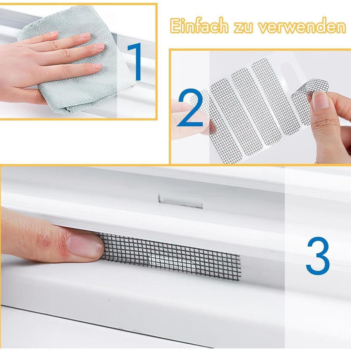 FLIEGENGITTER Reparatur Set 125 Stück - Grau, Glas (1/1/1cm)