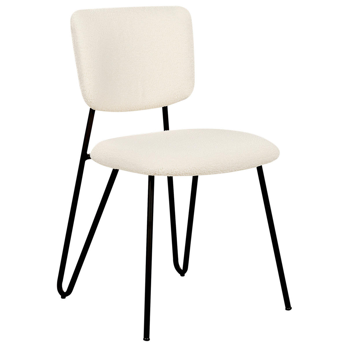 ÉTKEZŐSZÉK 2 darabos Szett Buklé törtfehér Nelko - fekete/fehér, textil (50/81/51cm) - Beliani