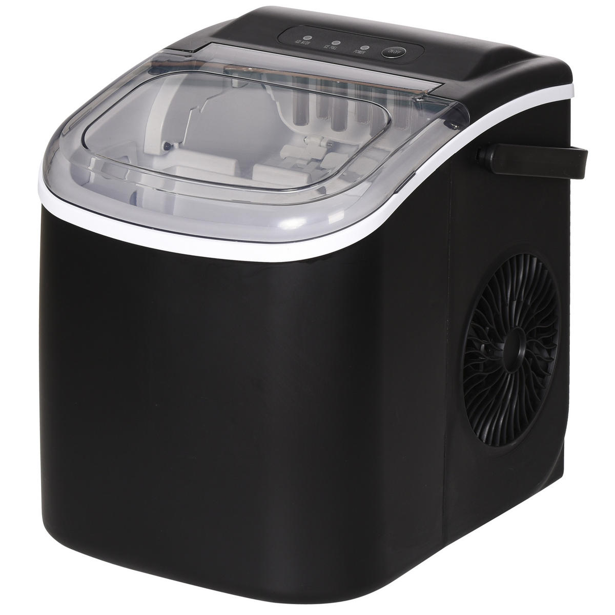 EISMASCHINE DE-17465 12 kg/24h, 9 Würfel in 6-12 Min. Schwarz - Schwarz, Kunststoff (22.2/29/29.4cm) - ComfortXL