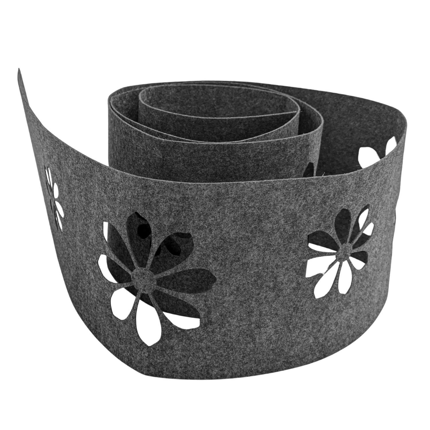 SICHTSCHUTZSTREIFEN Design Vlies Dekor Sonnenblume Einzelstreifen Anthrazitgrau 2,55m - Anthrazit, Kunststoff (260/19cm) - ZAUN|ZU
