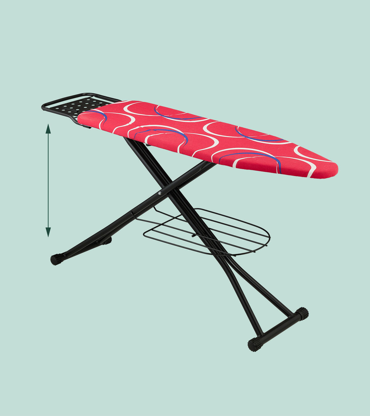 ŽEHLIACA doska - viacfarebná, kov/textil (132.5/33.5cm) - Relaxdays