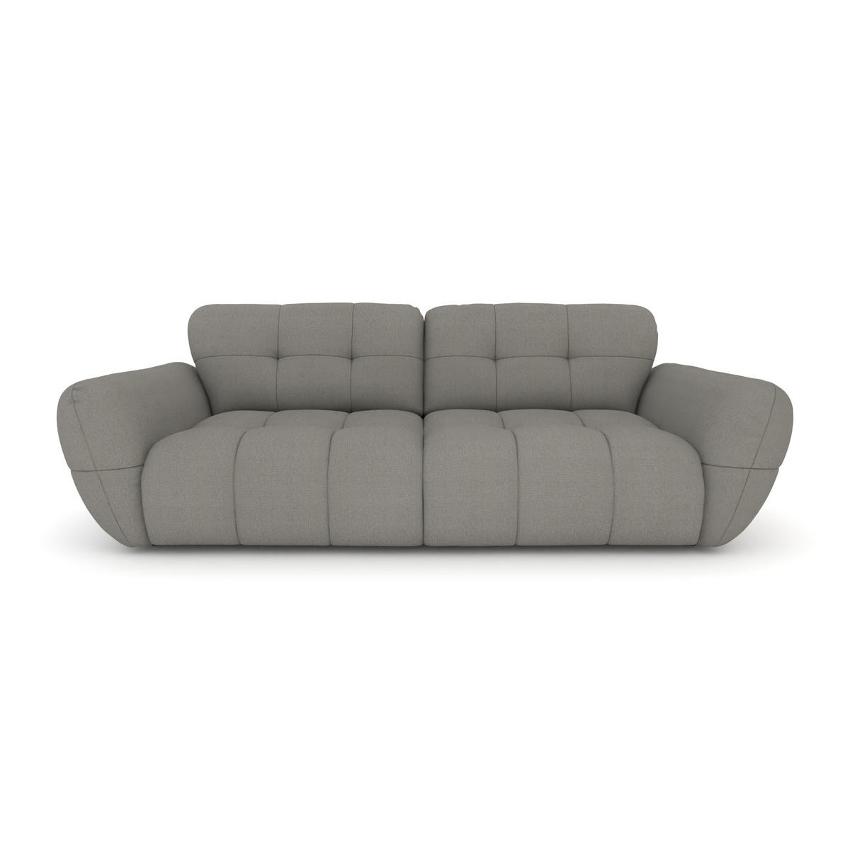 BIGSOFA Vannes Chenille Grau 272/134/68 cm - Hellgrau, Kunststoff/Textil (272/68/134cm) - foamnova