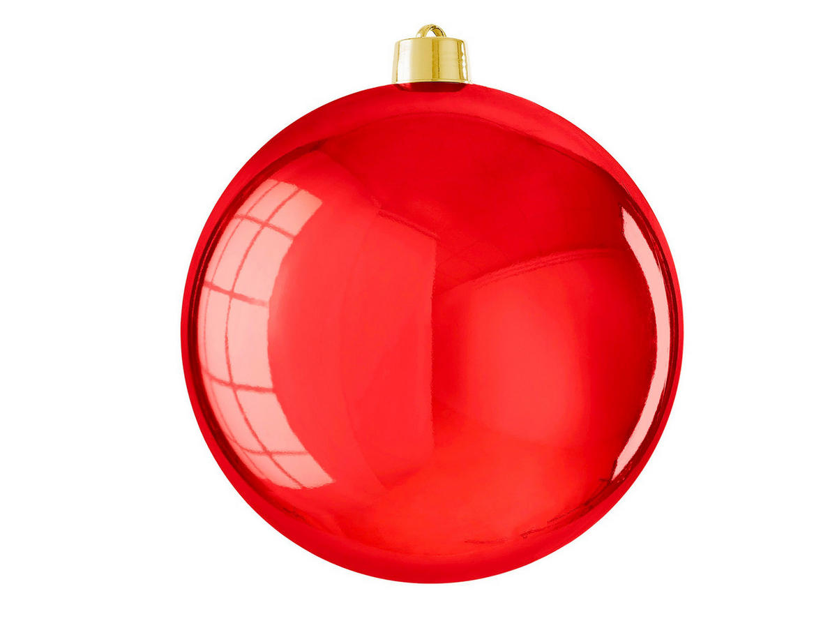 LAALU CHRISTBAUMKUGEL rund rot glänzend 20 cm - Rot, Kunststoff (27/27/27cm) - LAALU