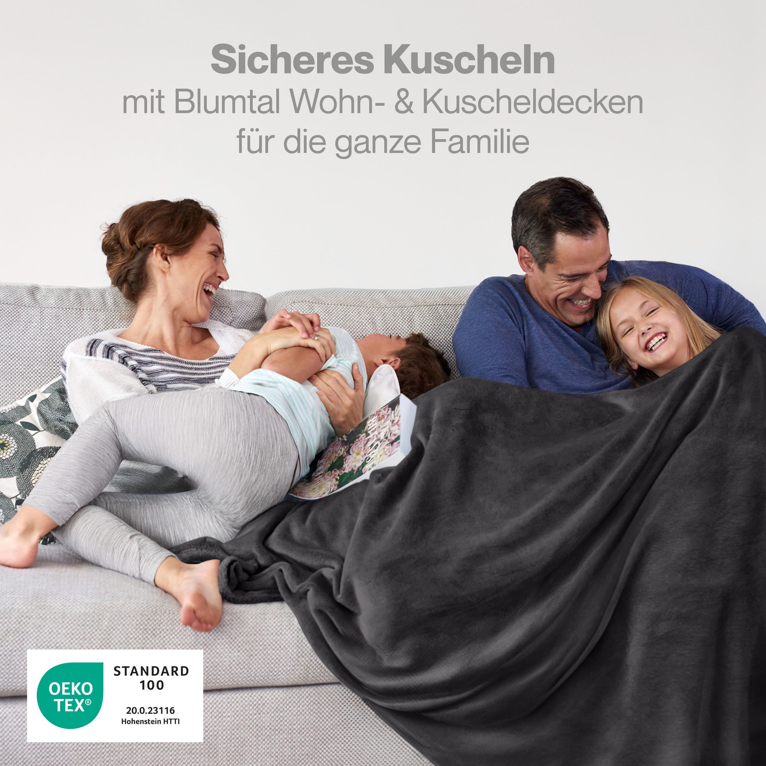 KUSCHELDECKE Anton 220/240 cm, Anthrazit - Anthrazit, Textil (220/240cm) - Blumtal