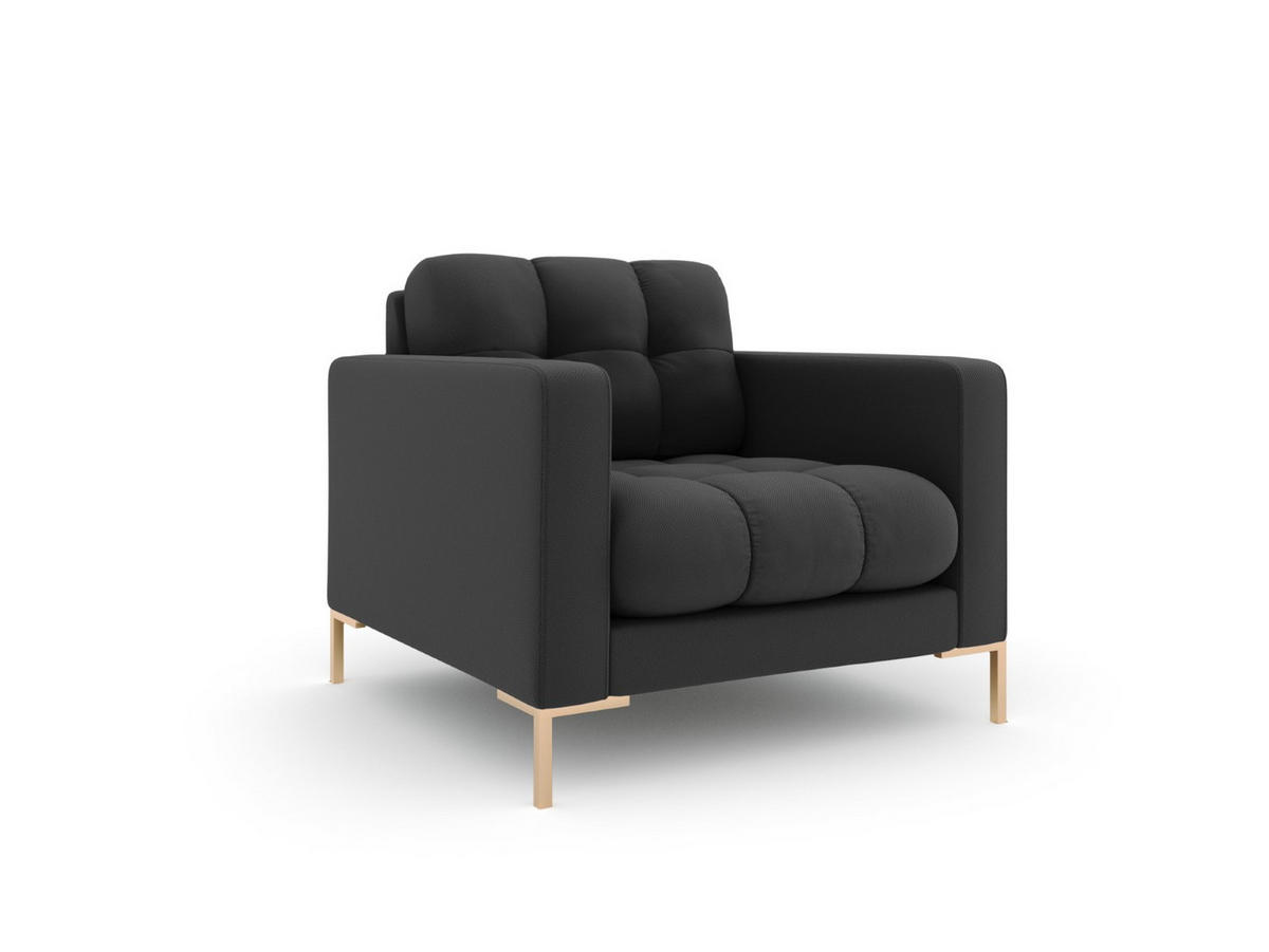 SESSEL Mamaia aus strukturiertem Stoff dunkelgrau - Dunkelgrau, Textil (92/75/87cm) - Micadoni